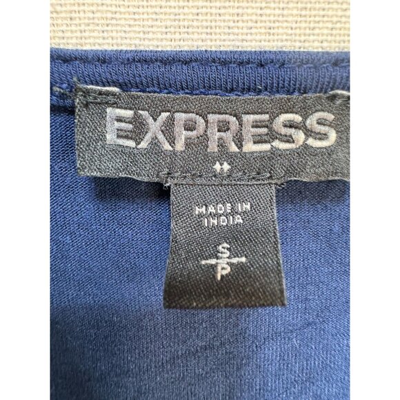 Express Womens Metallic Sequin Embellished Tank Top Size S Navy Blue Preppy Chic - Picture 3 of 12